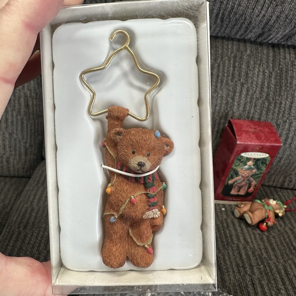 5 LOT Hallmark & Russ Bears Keepsake Christmas Ornament Gift Bearers Series - Picture 2 of 15